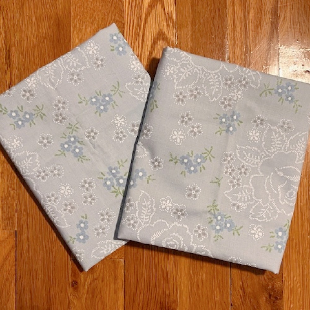 Vintage pair of pillowcases, Cannon, blue floral‎ cottagecore floral
